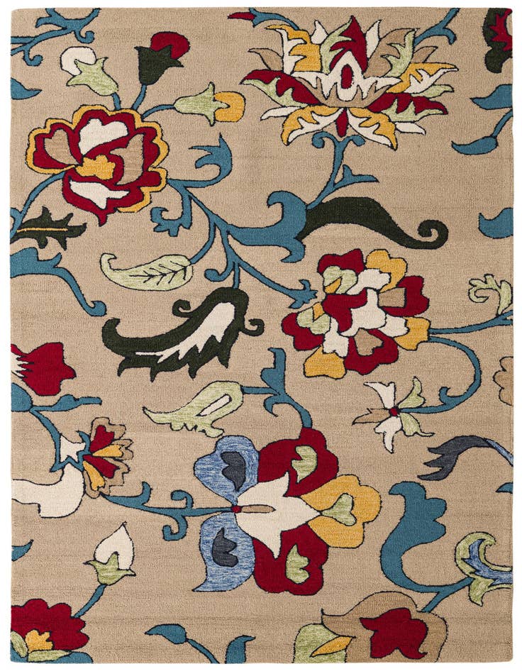 Detail image of 5' 1 x 8' Agra Wool Rug