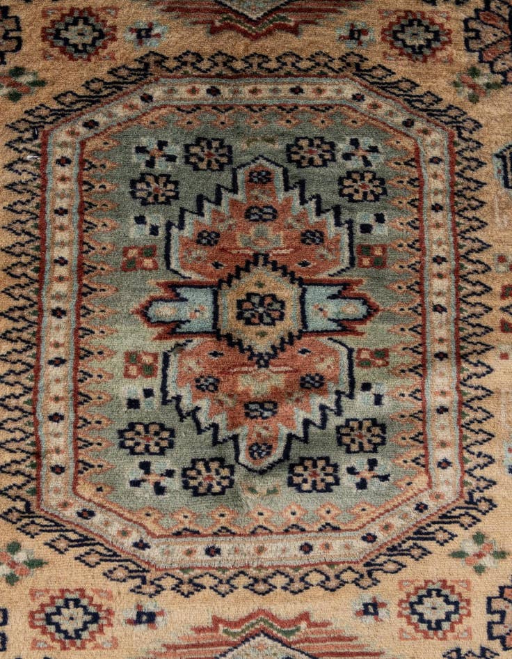 Detail image of 2' 7 x 4' 6  Hand Knotted Bokhara Oriental Wool Rug