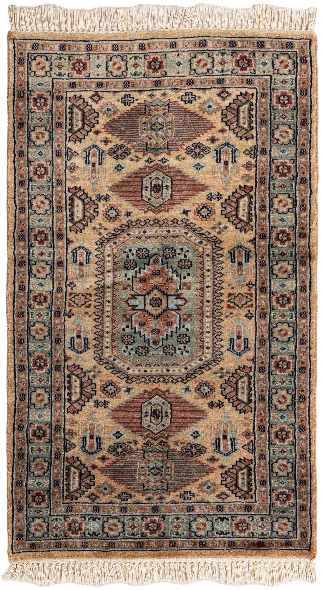 2' 7 x 4' 6  Hand Knotted Bokhara Oriental Wool Rug