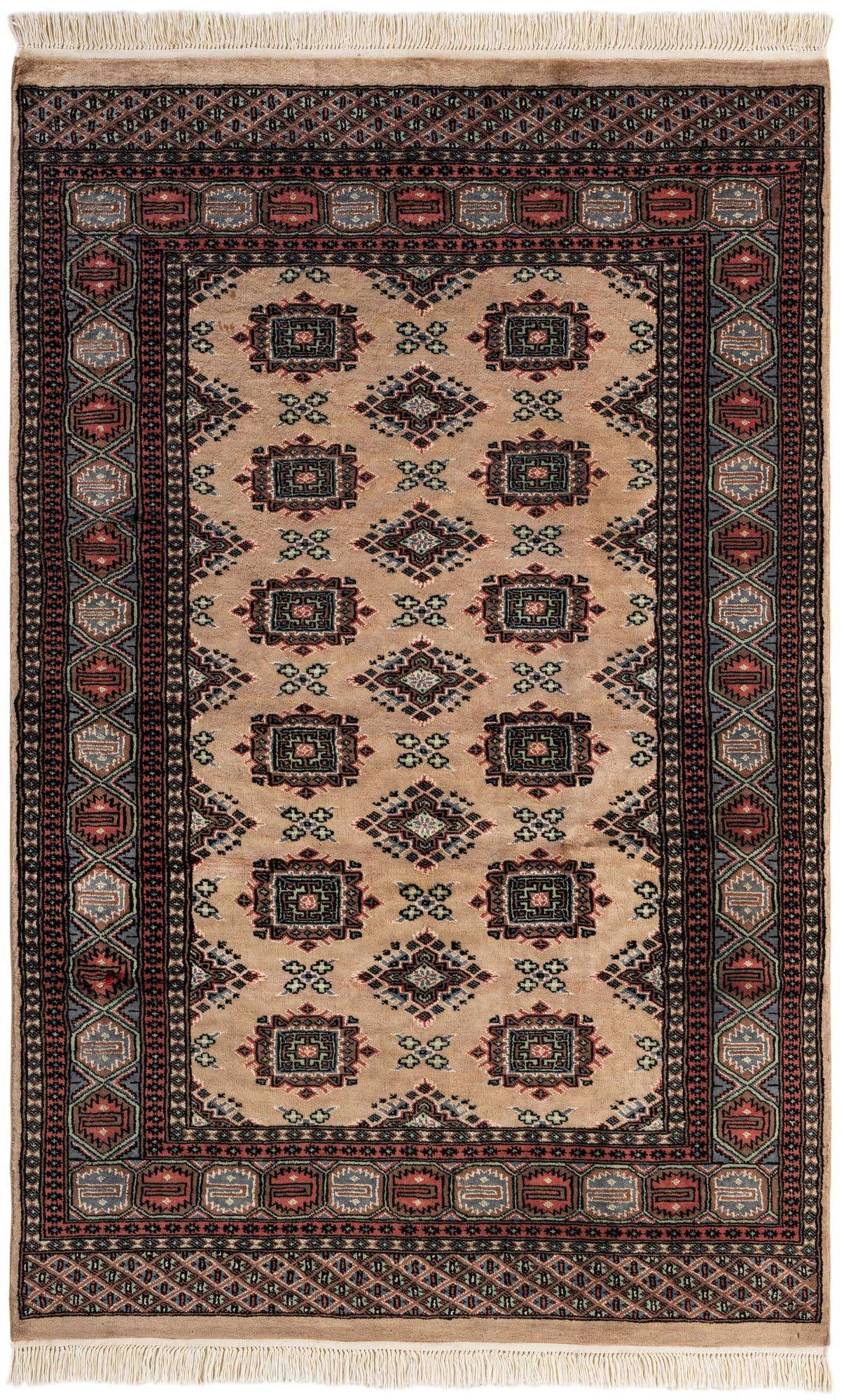 4' x 6' 5 Hand Knotted Bokhara Oriental Rug