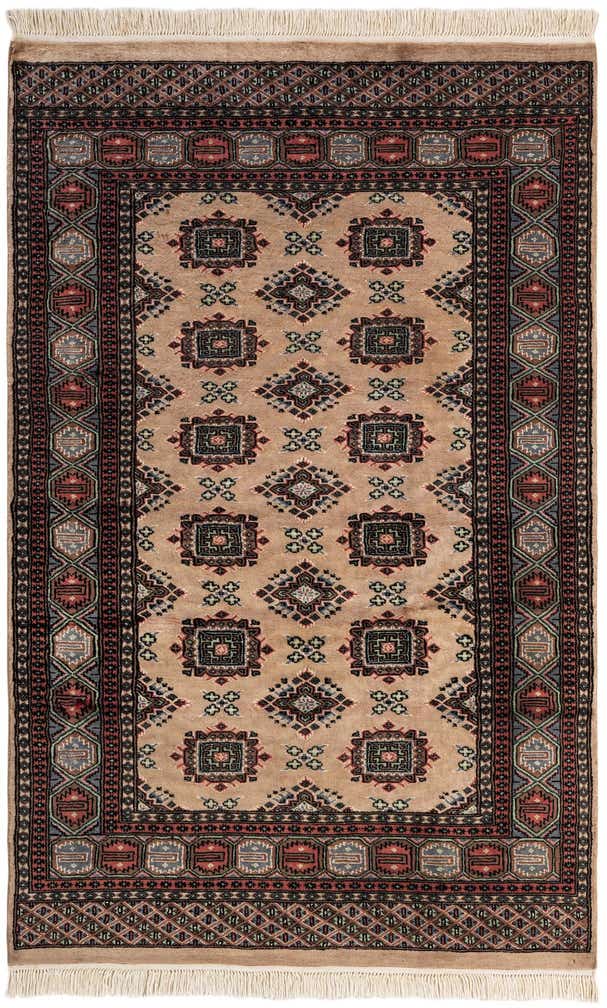 4' x 6' 5 Hand Knotted Bokhara Oriental Rug