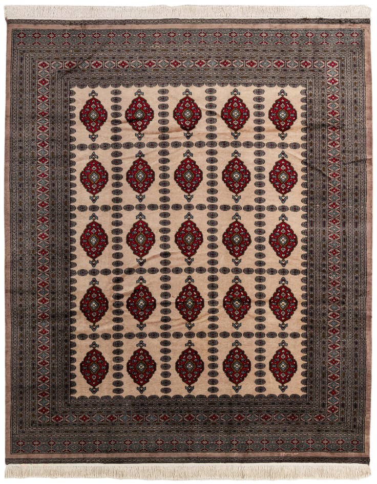 Detail image of 8' 3 x 9' 11 Hand Knotted Bokhara Oriental Wool Rug