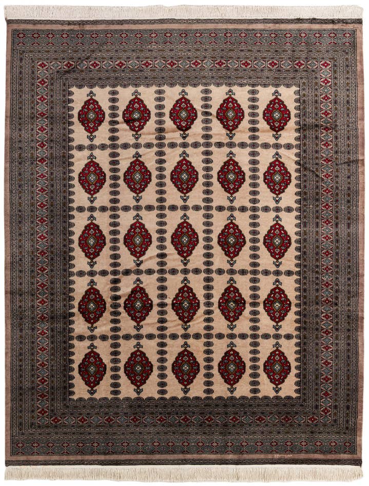 Detail image of 8' 3 x 9' 11 Hand Knotted Bokhara Oriental Wool Rug