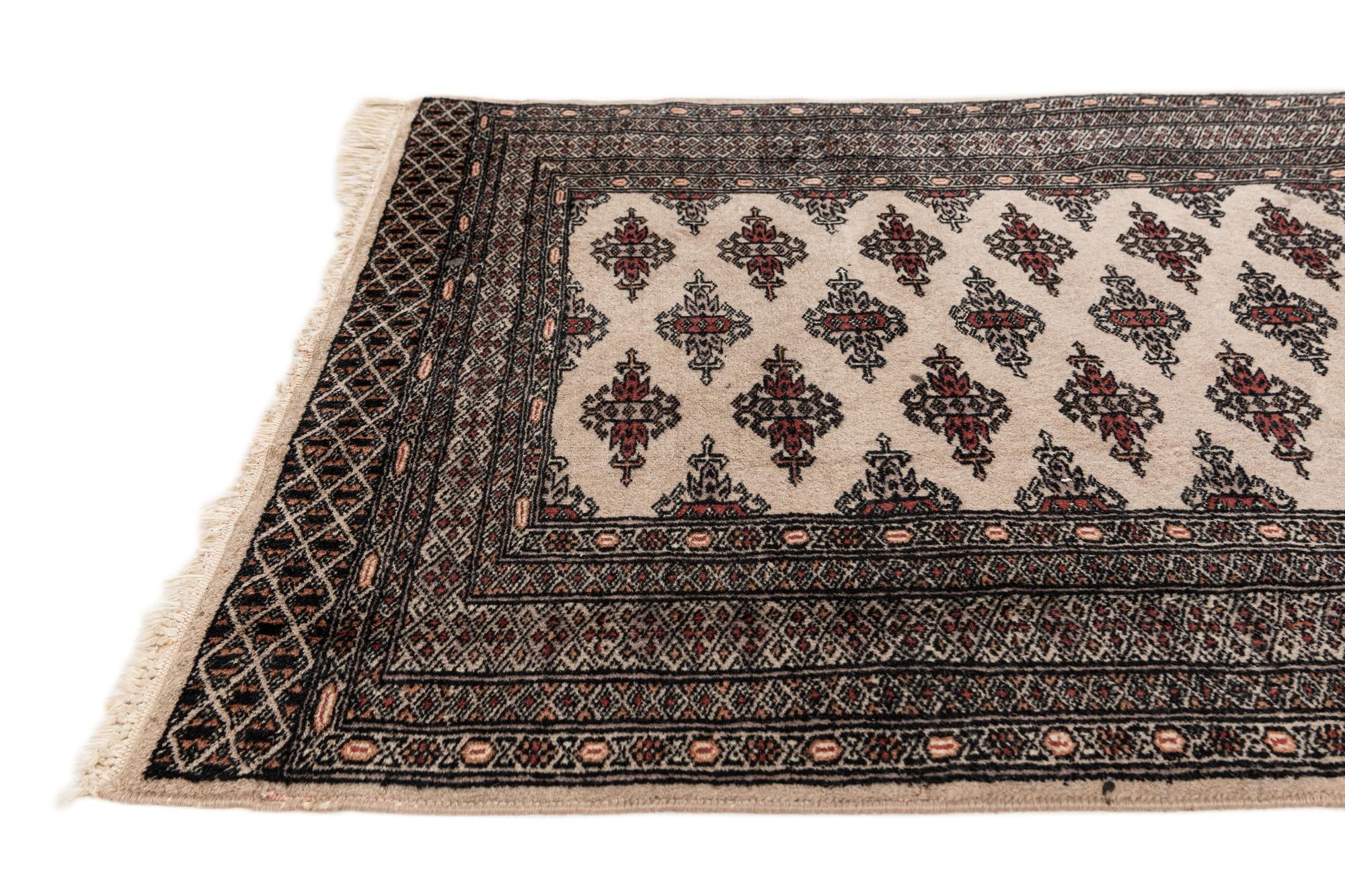 3' 1 x 4' 9 Hand Knotted Bokhara Oriental Wool Rug