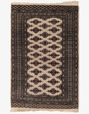 3' 1 x 4' 9 Hand Knotted Bokhara Oriental Wool Rug