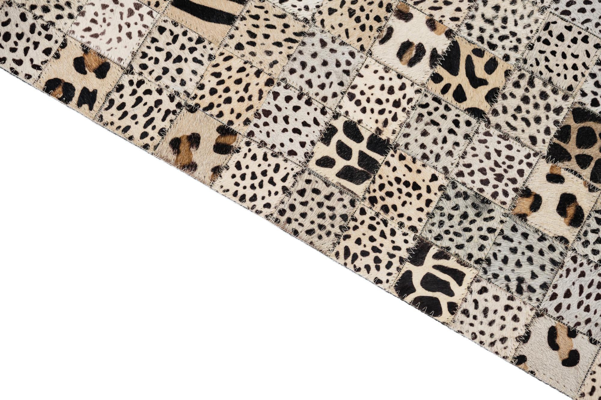 5' 1 x 8' 1 Cowhide Leather Rug