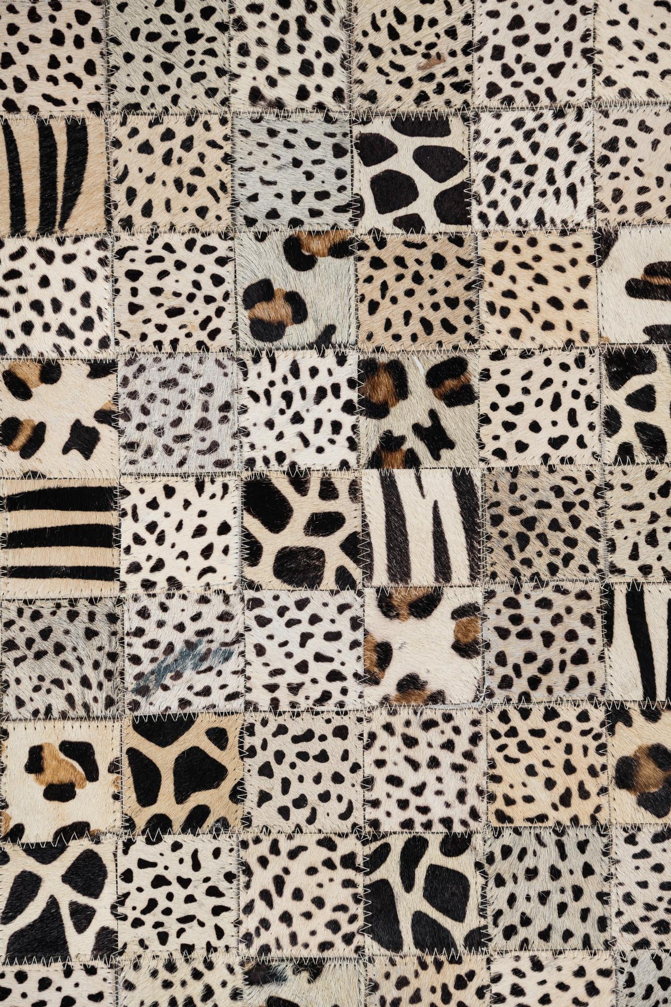 5' 1 x 8' 1 Cowhide Leather Rug
