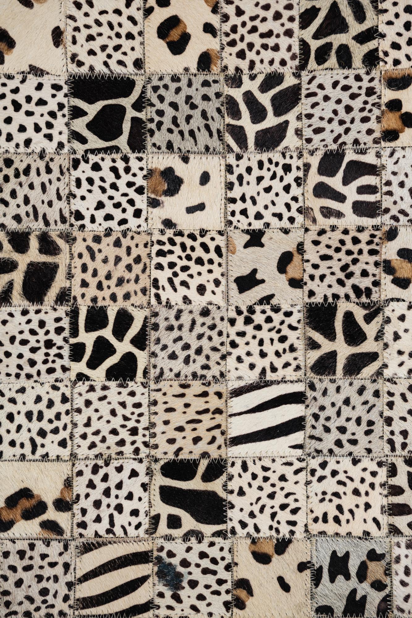 5' 1 x 8' 1 Cowhide Leather Rug