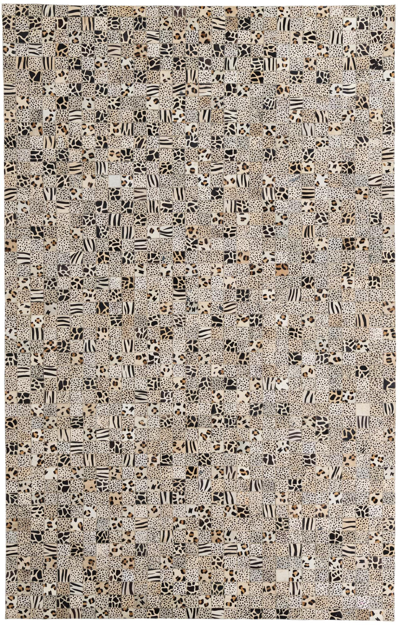 5' 1 x 8' 1 Cowhide Leather Rug