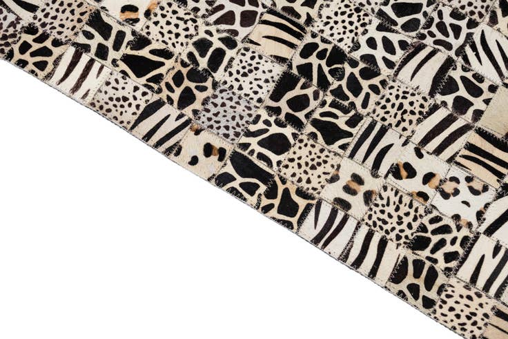 Detail image of 5' 1 x 8' Cowhide Leather Rug