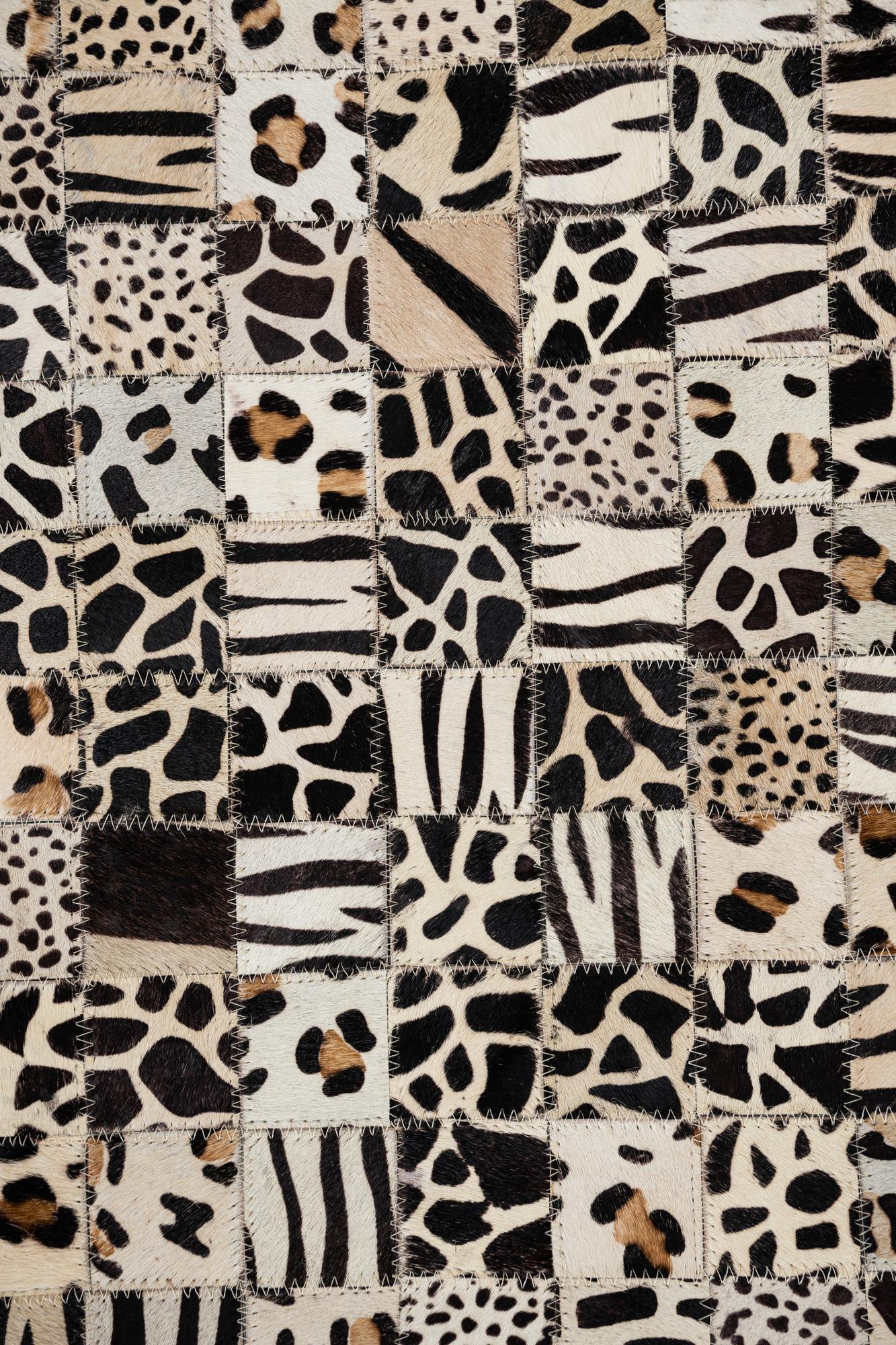 5' 1 x 8' Cowhide Leather Rug