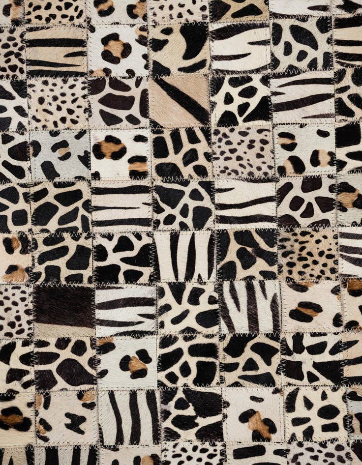 Detail image of 5' 1 x 8' Cowhide Leather Rug