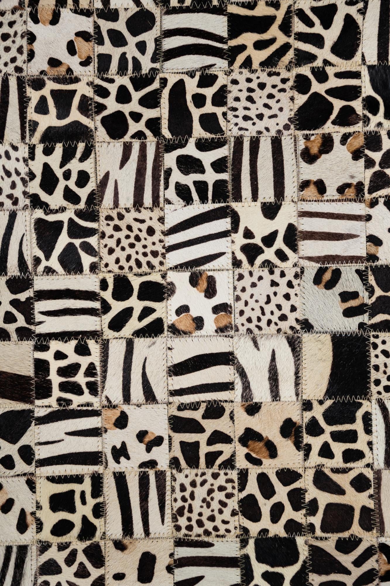 5' 1 x 8' Cowhide Leather Rug