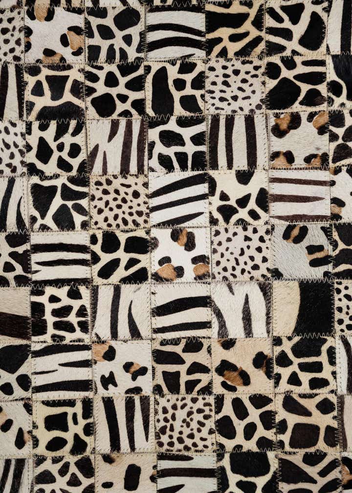 5' 1 x 8' Cowhide Leather Rug