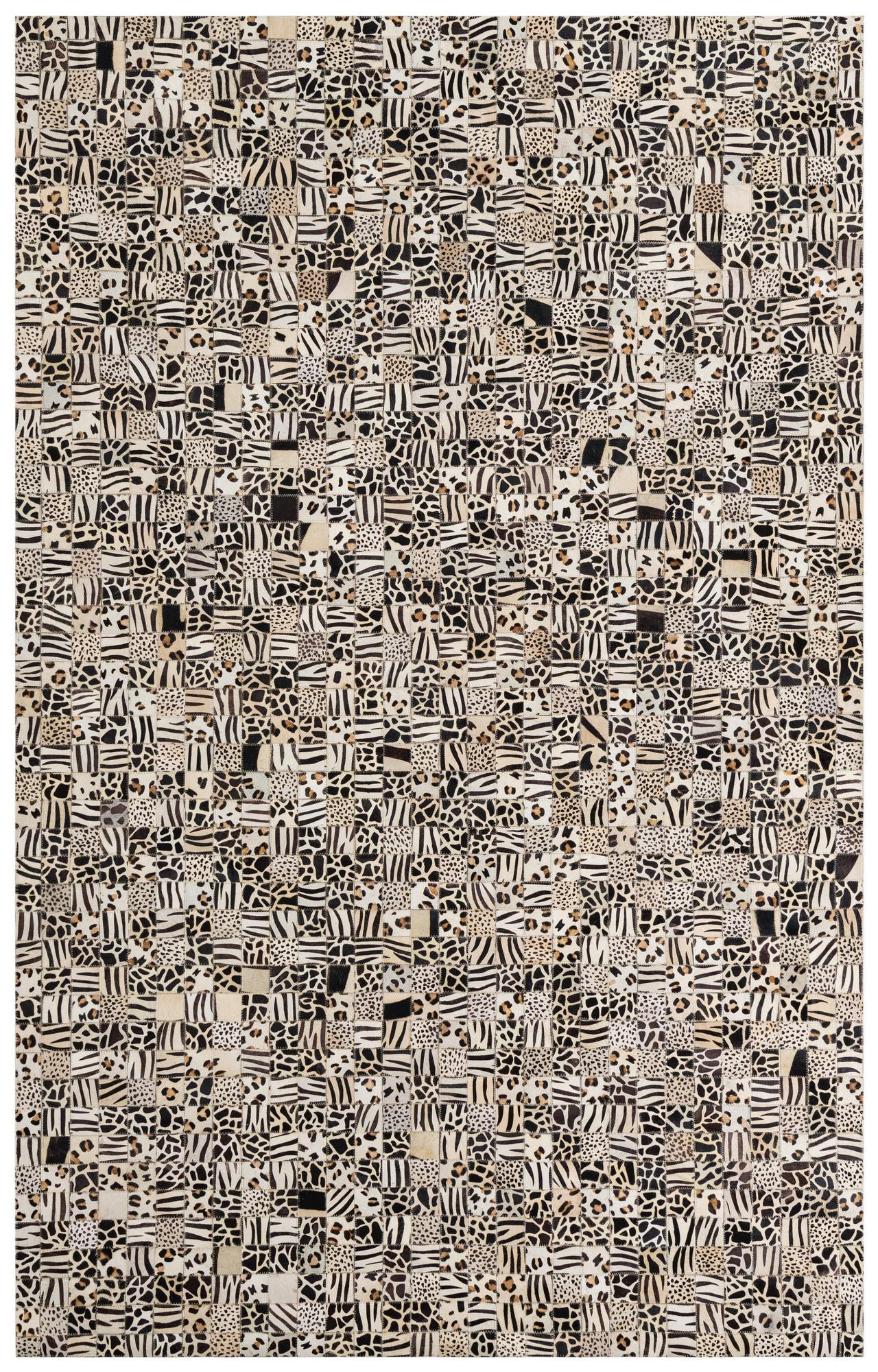 5' 1 x 8' Cowhide Leather Rug