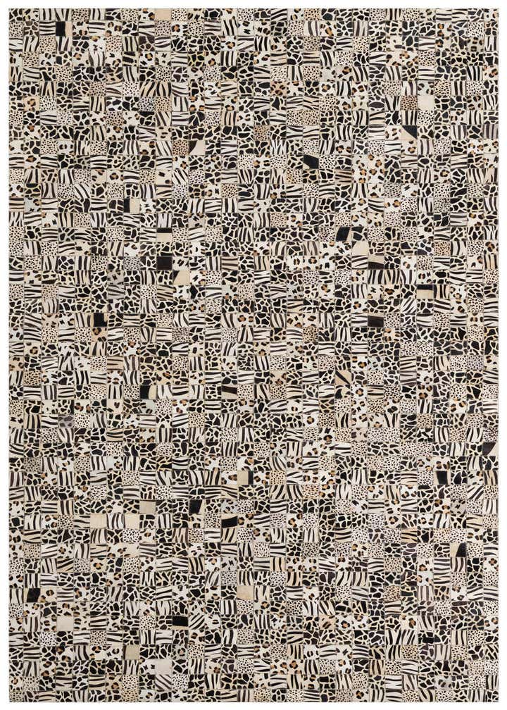 5' 1 x 8' Cowhide Leather Rug
