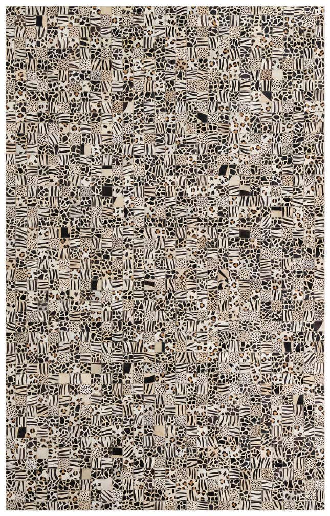 5' 1 x 8' Cowhide Leather Rug