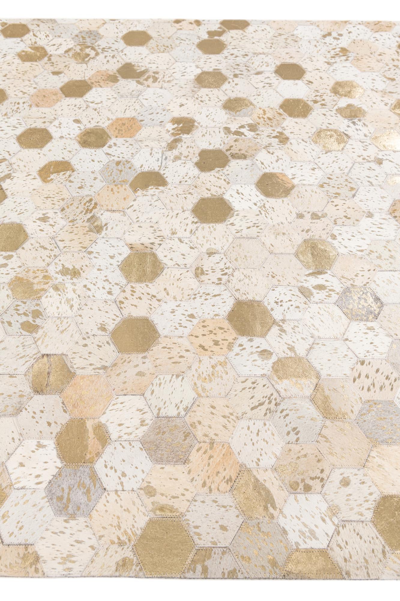 4' 10 x 7' 7 Cowhide Stocks Rug