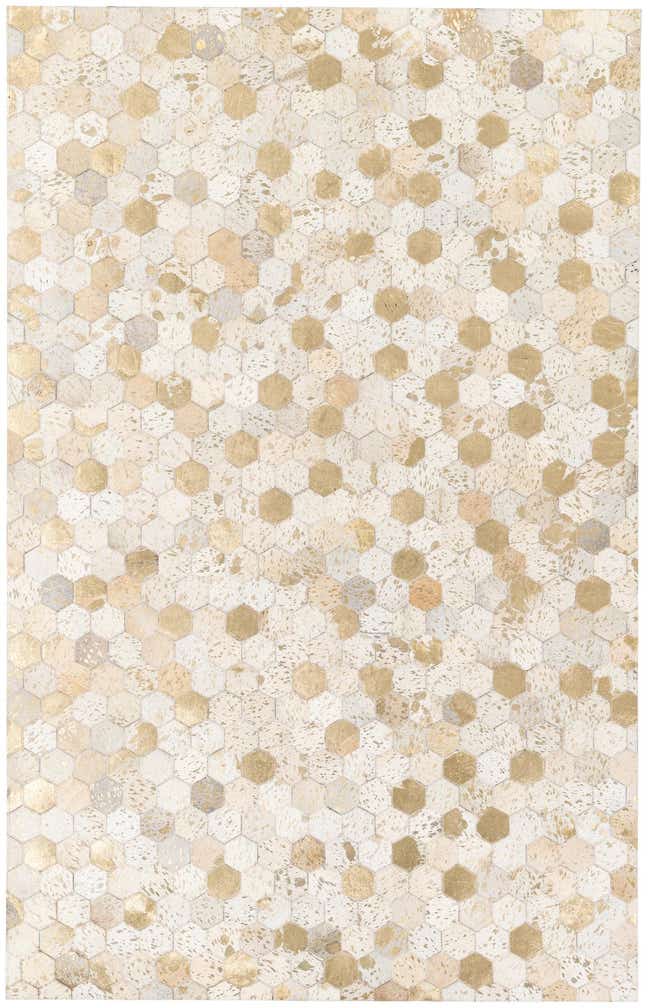 4' 10 x 7' 7 Cowhide Stocks Rug