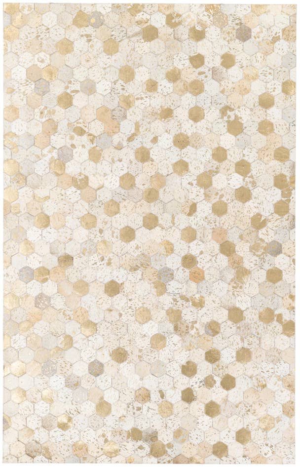 Detail image of 4' 10 x 7' 7 Cowhide Stocks Rug