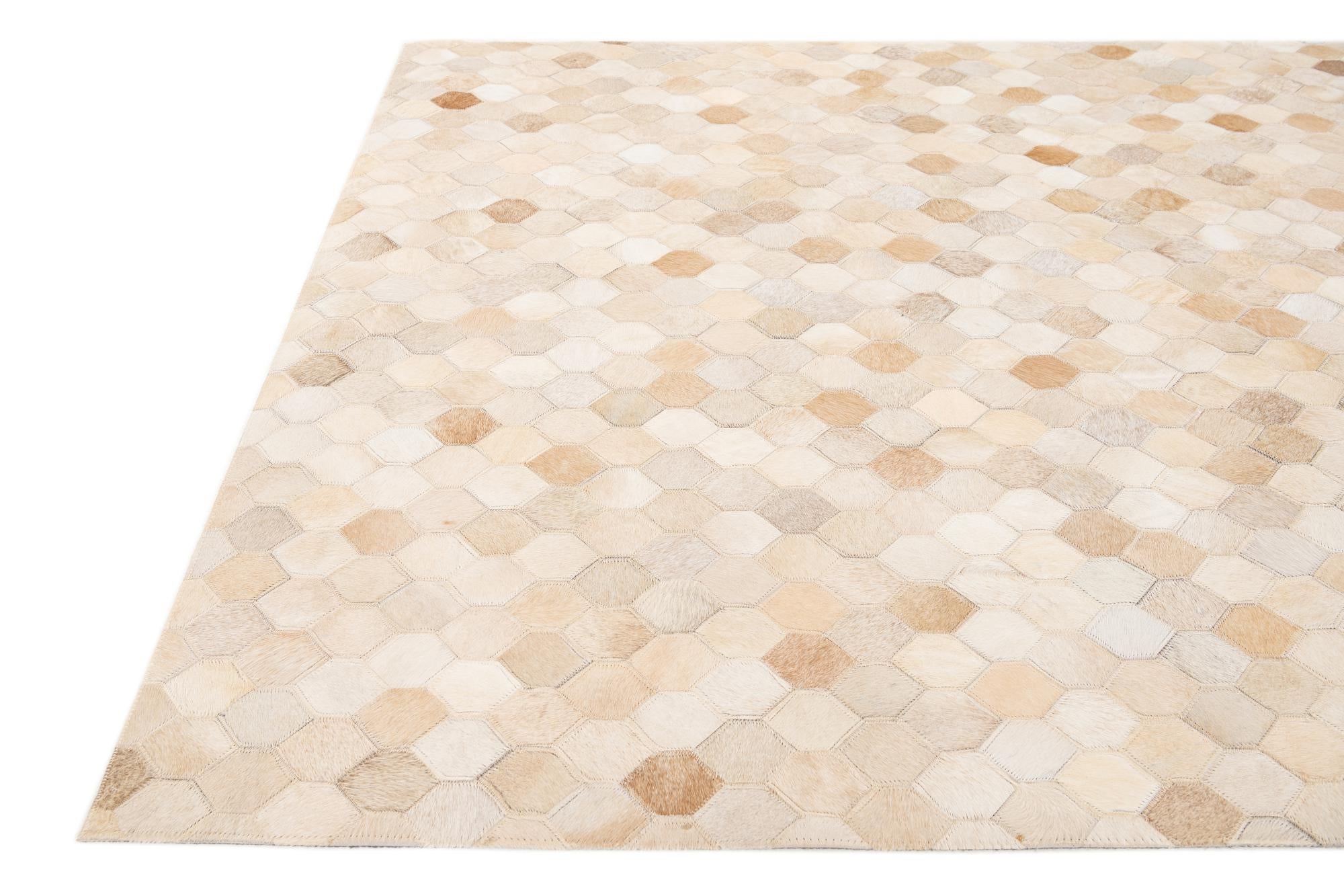 3' 11 x 6' Cowhide Stocks Rug