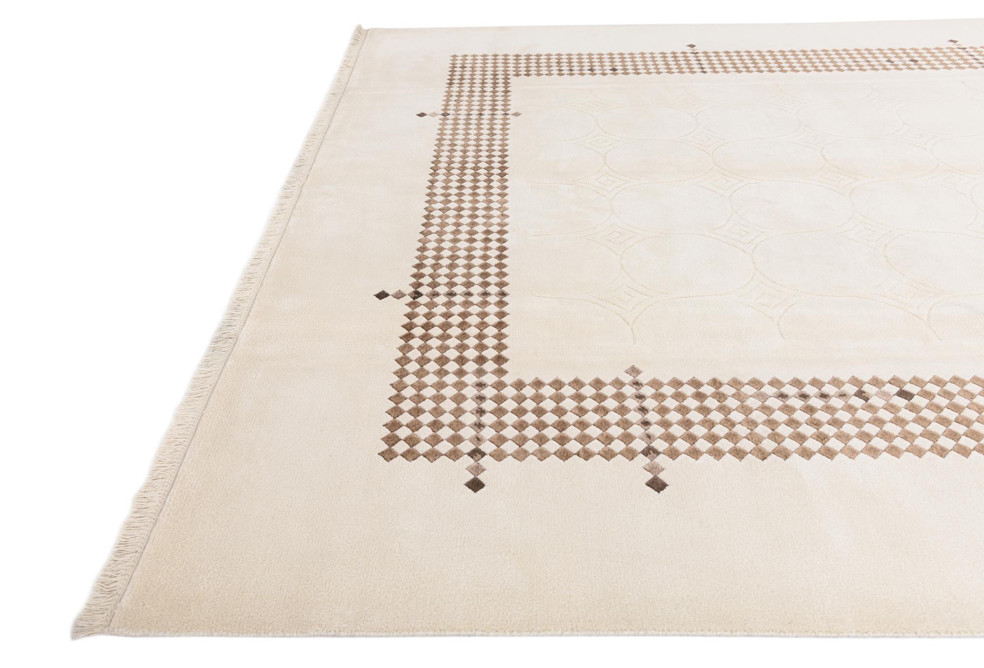 7' 10 x 9' 11 Hand Knotted Darya Wool Rug