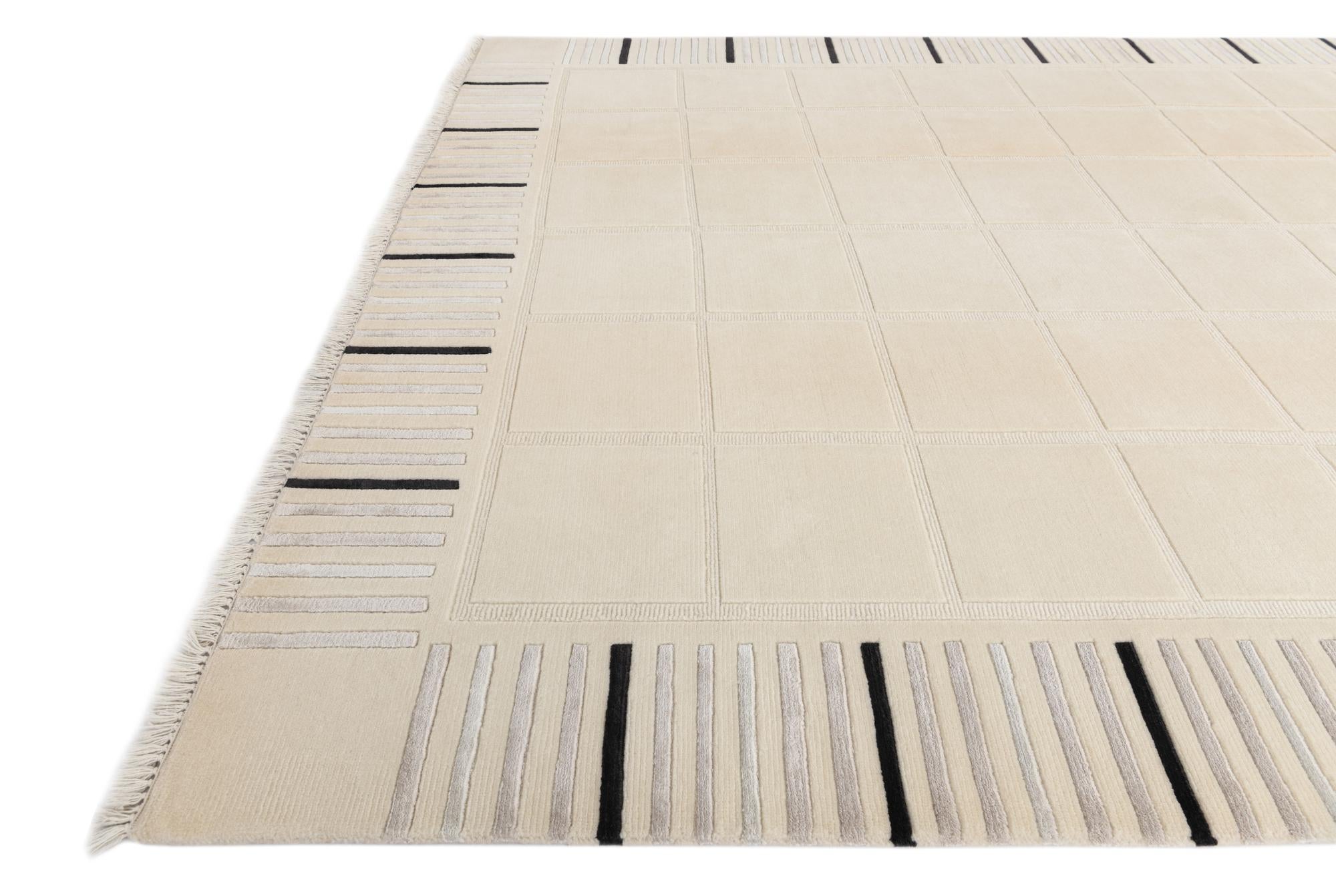 6' 7 x 9' 7 Hand Knotted Darya Wool Rug