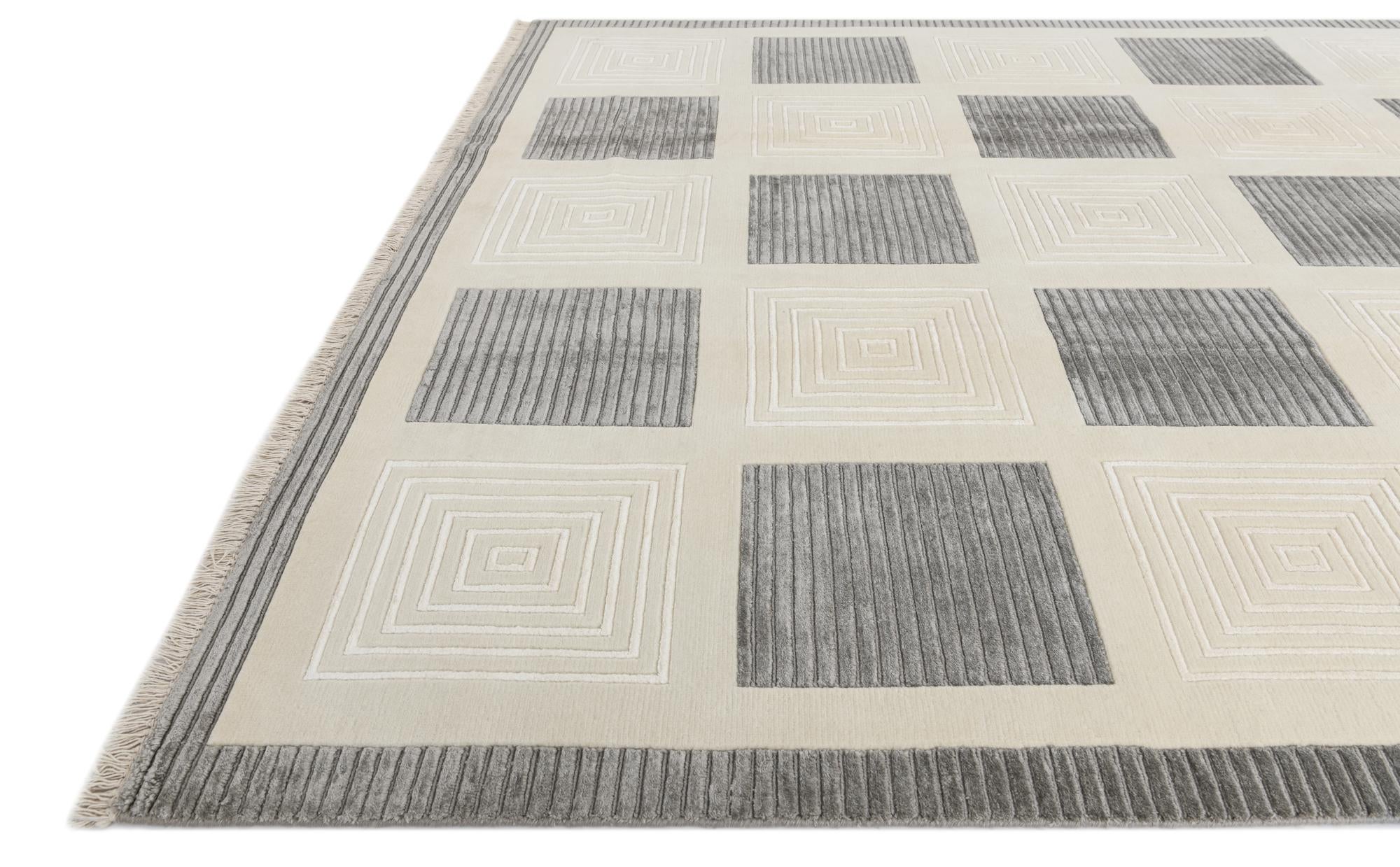 6' 7 x 9' 10 Hand Knotted Darya Wool Rug
