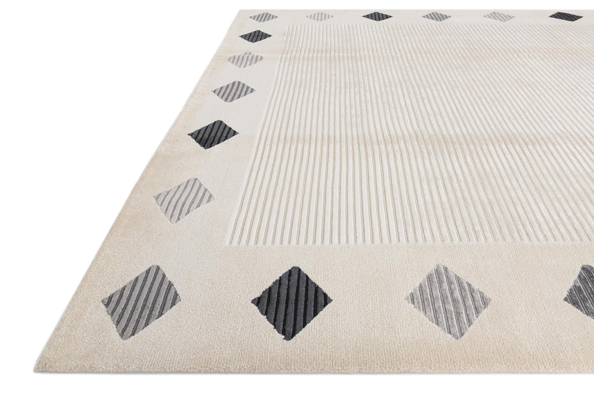 6' 8 x 10' Hand Knotted Darya Wool Rug