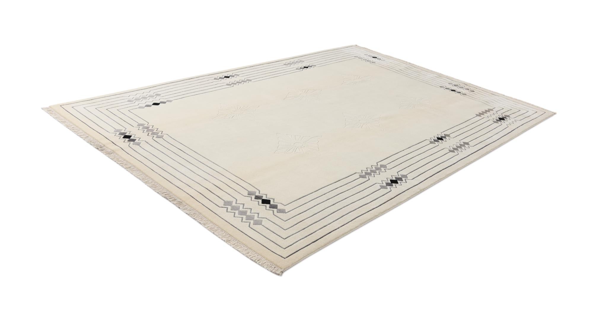 6' 9 x 9' 10 Hand Knotted Darya Wool Rug