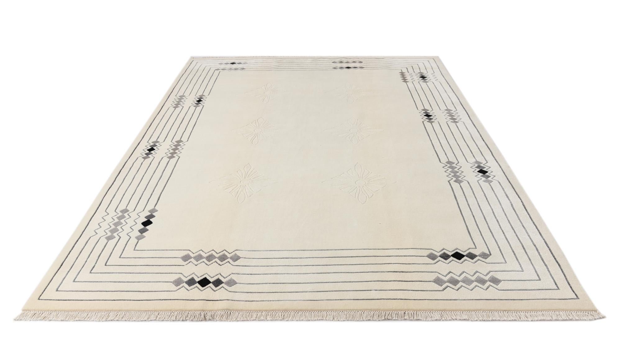 6' 9 x 9' 10 Hand Knotted Darya Wool Rug