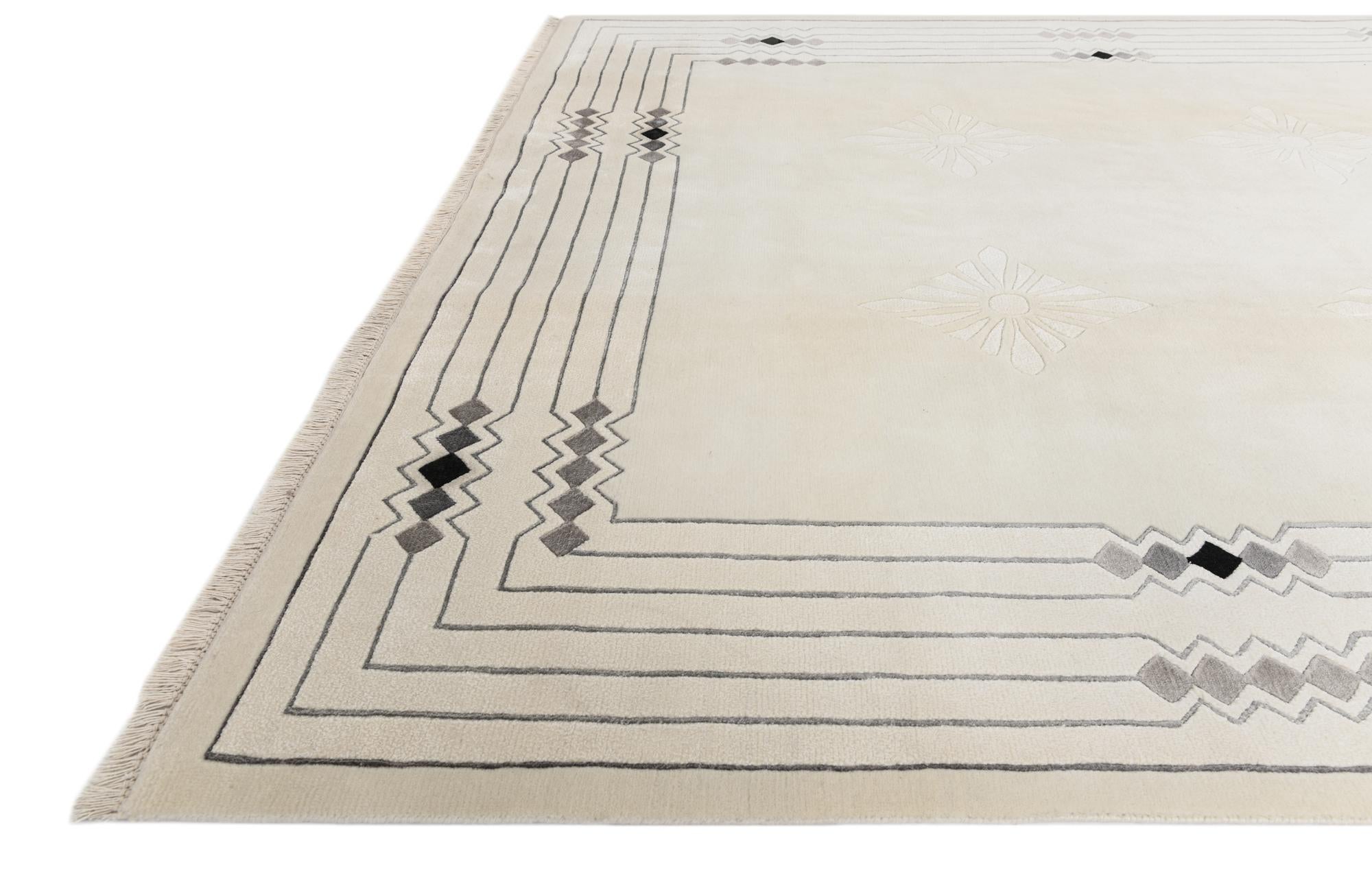 6' 9 x 9' 10 Hand Knotted Darya Wool Rug