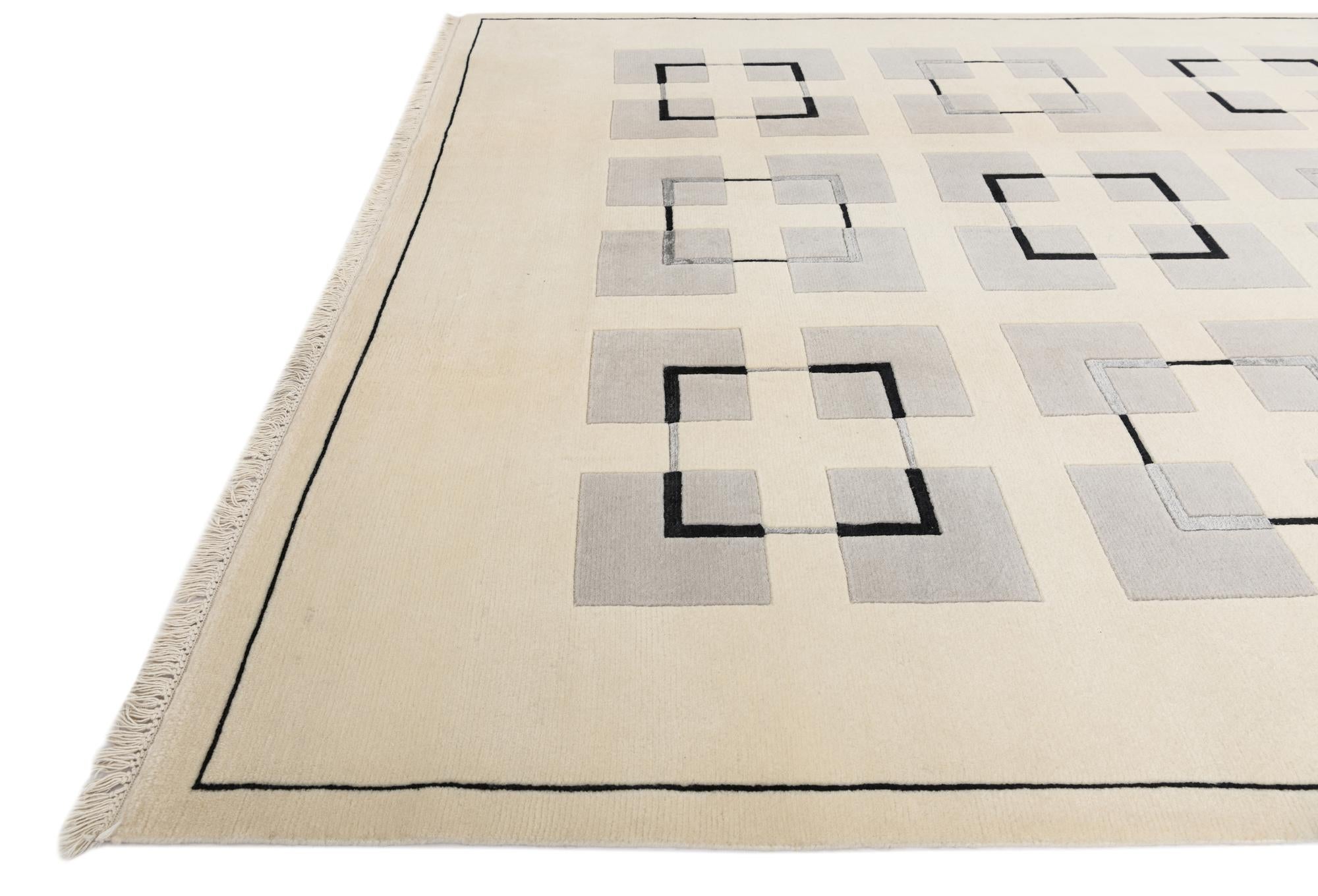 6' 9 x 9' 5 Hand Knotted Darya Wool Rug