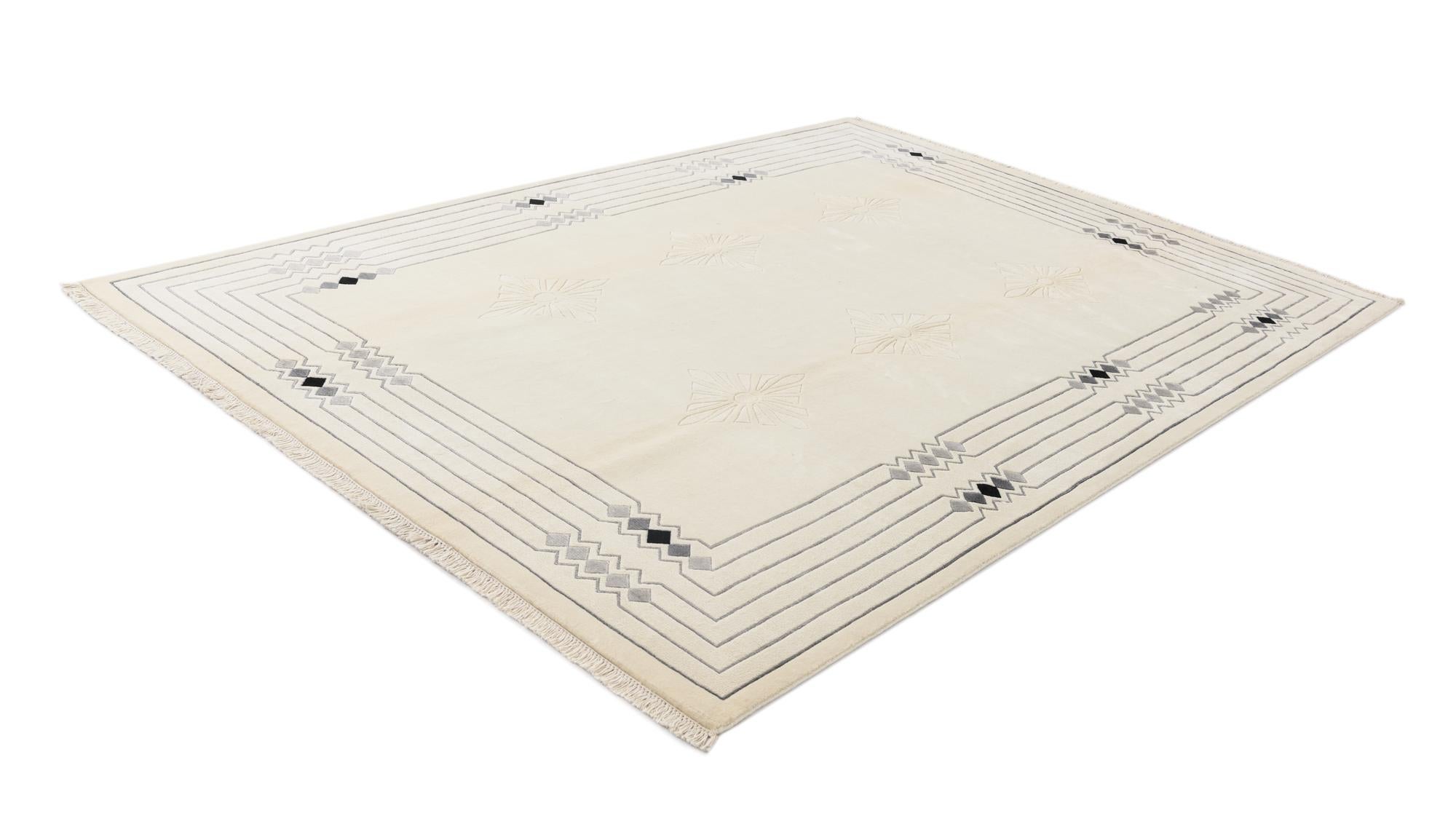 6' 10 x 9' 7 Hand Knotted Darya Wool Rug