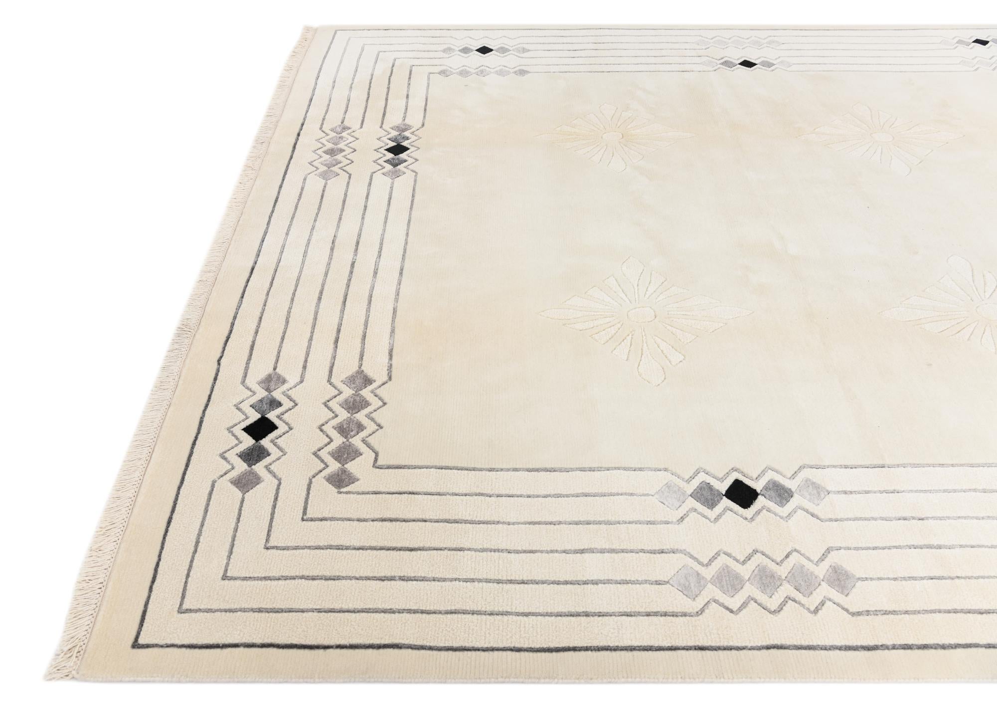 6' 10 x 9' 7 Hand Knotted Darya Wool Rug