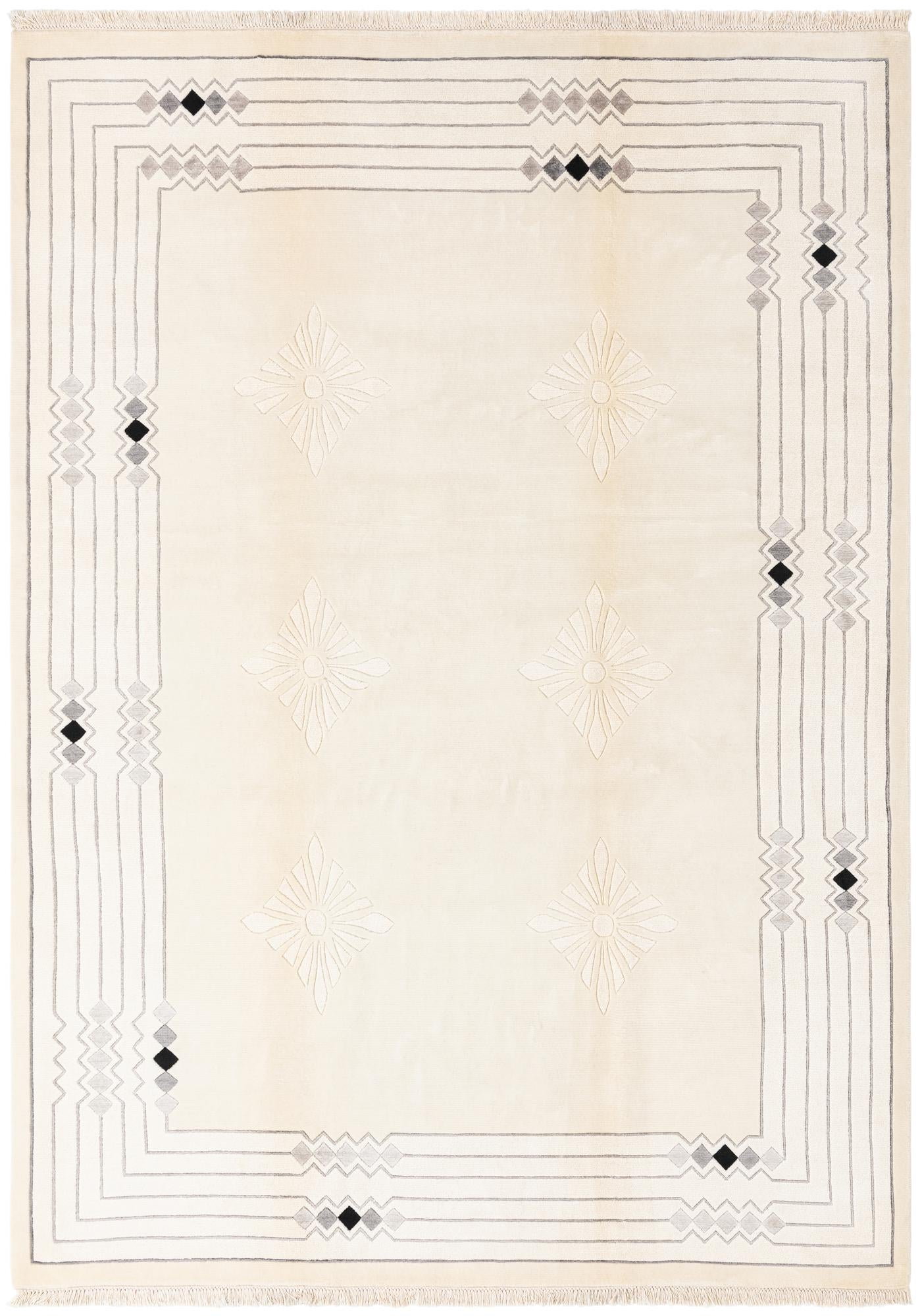 6' 10 x 9' 7 Hand Knotted Darya Wool Rug
