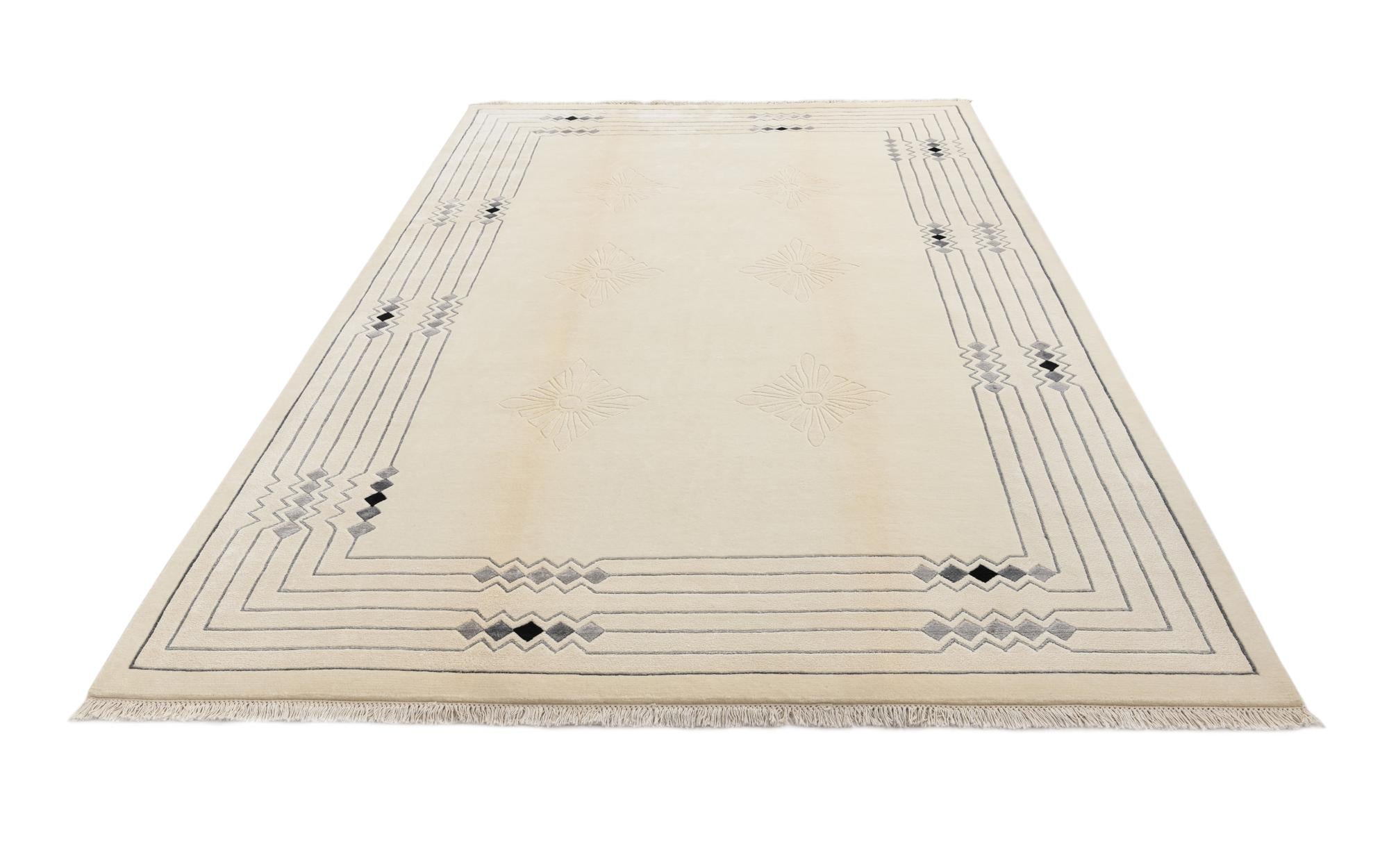 6' 8 x 10' Hand Knotted Darya Wool Rug