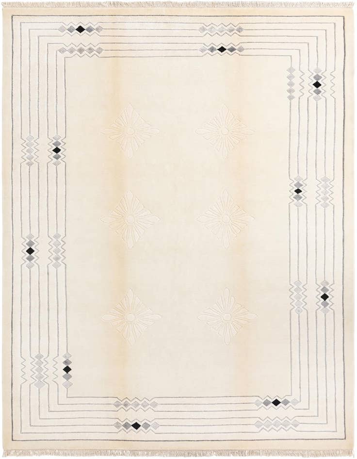 Detail image of 6' 8 x 10' Hand Knotted Darya Wool Rug