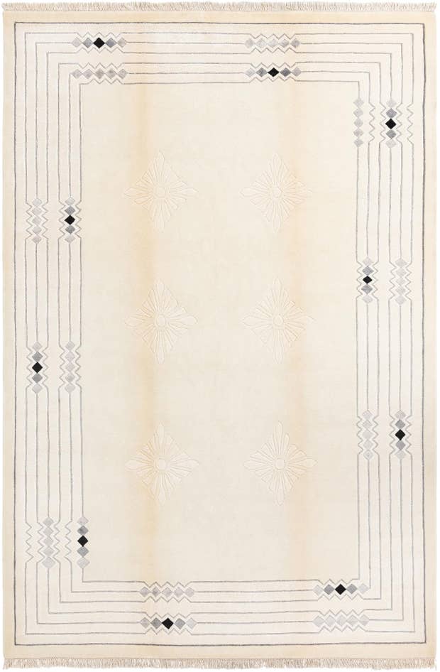 Detail image of 6' 8 x 10' Hand Knotted Darya Wool Rug