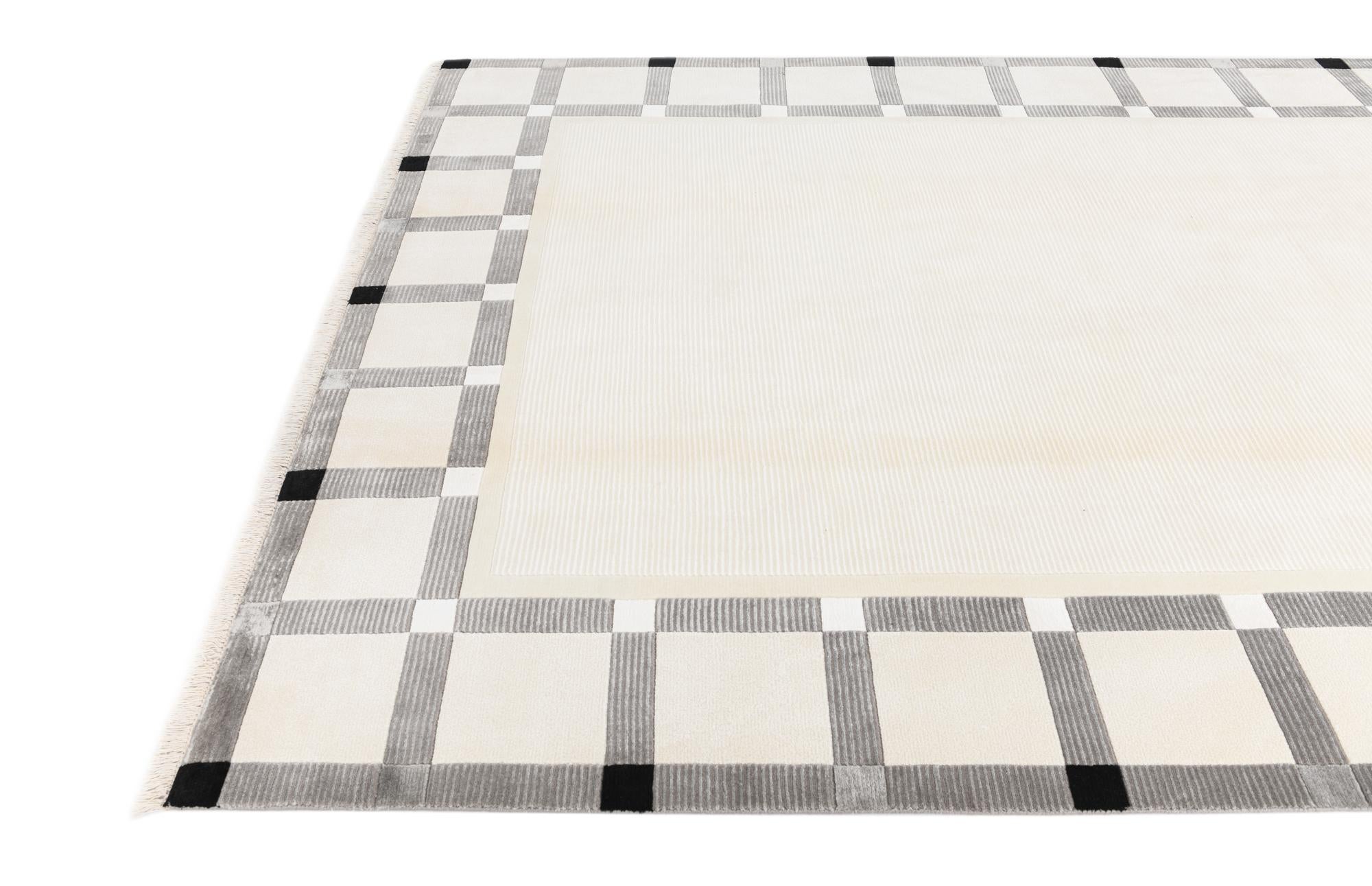 6' 11 x 9' 9 Hand Knotted Darya Wool Rug