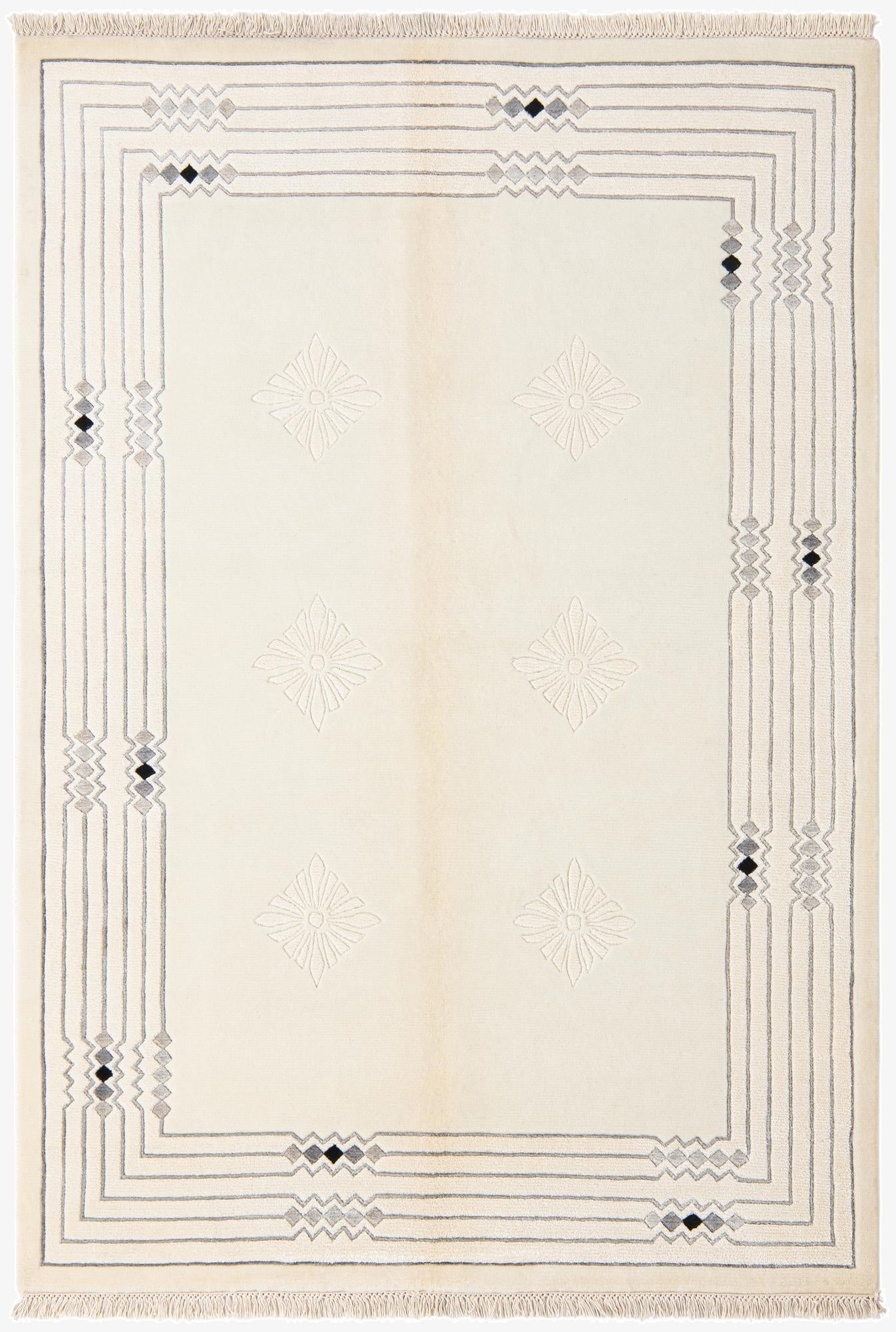 4' 7 x 6' 7  Hand Knotted Darya Wool Rug