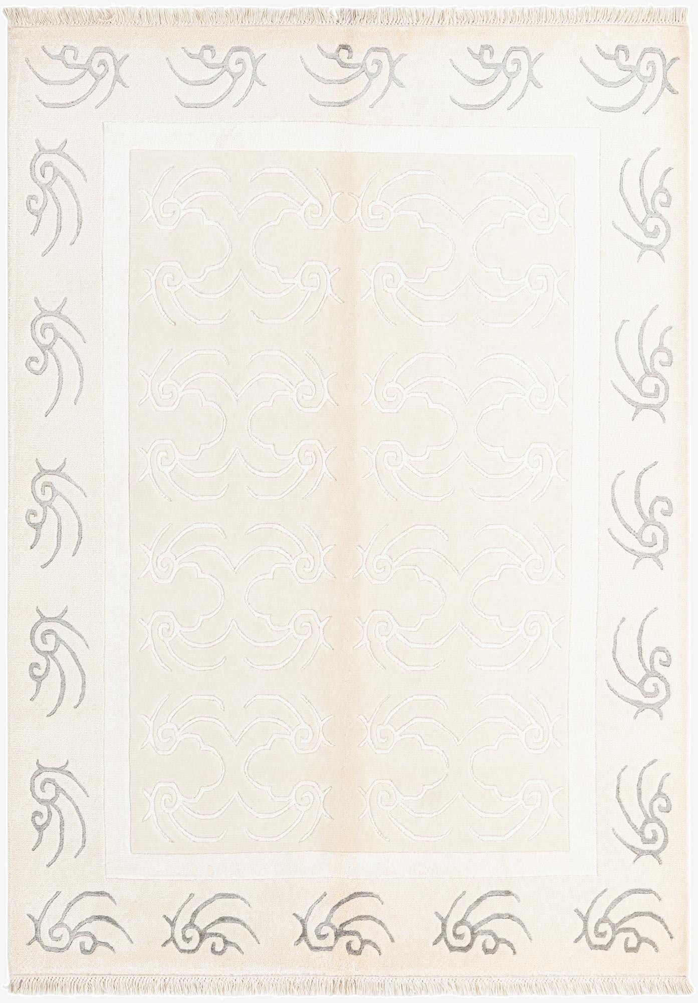 4' 9 x 6' 8  Hand Knotted Darya Wool Rug