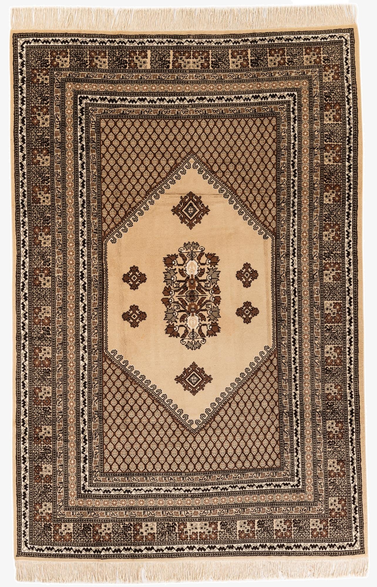 6' 5 x 9' 9  Hand Knotted Ferdos Persian Wool Rug
