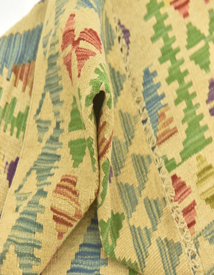 Detail image of 2' 9 x 4'  Hand Woven Kilim Maymana Wool Rug