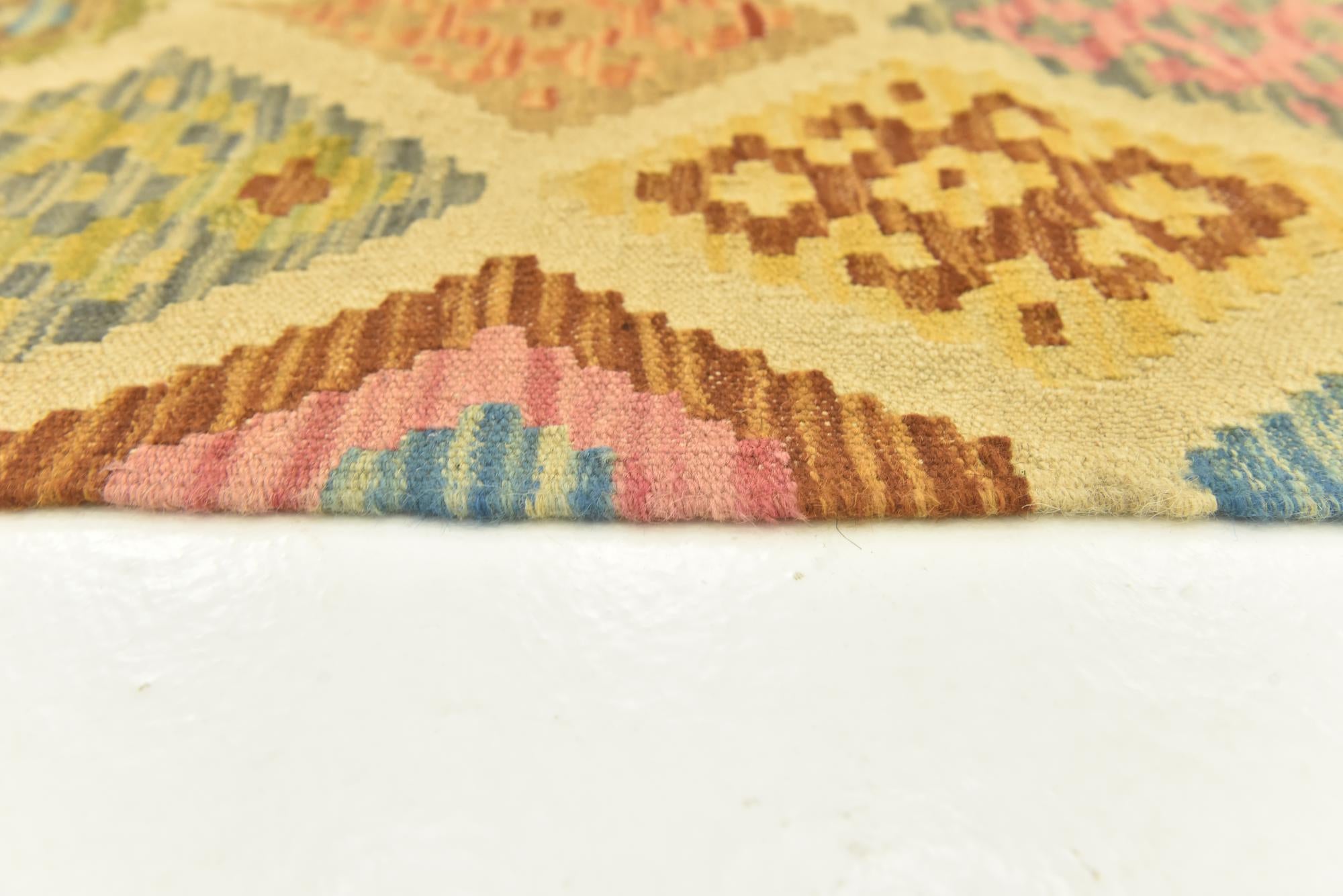 3' 3 x 5' 2 Hand Woven Kilim Maymana Wool Rug