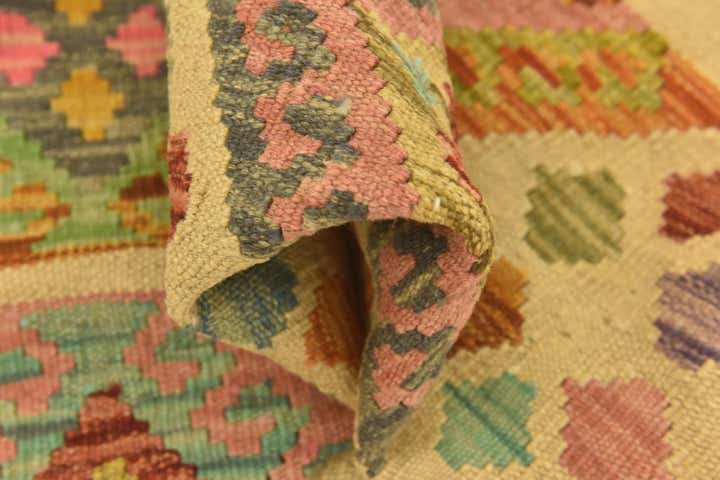3' 3 x 4' 9 Hand Woven Kilim Maymana Wool Rug