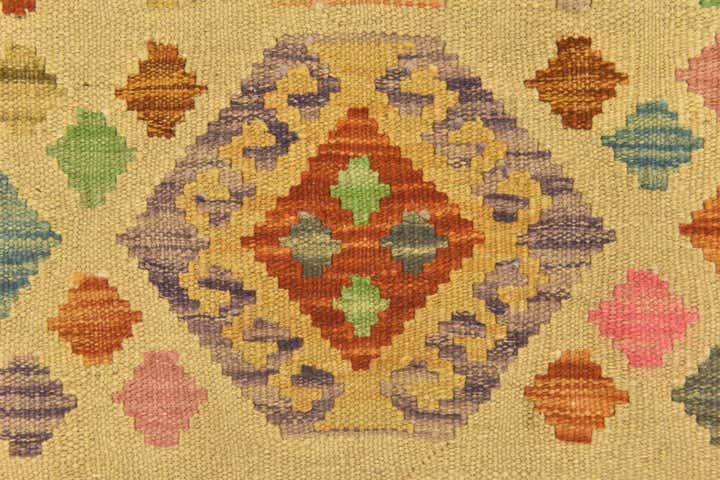 3' 3 x 4' 9 Hand Woven Kilim Maymana Wool Rug