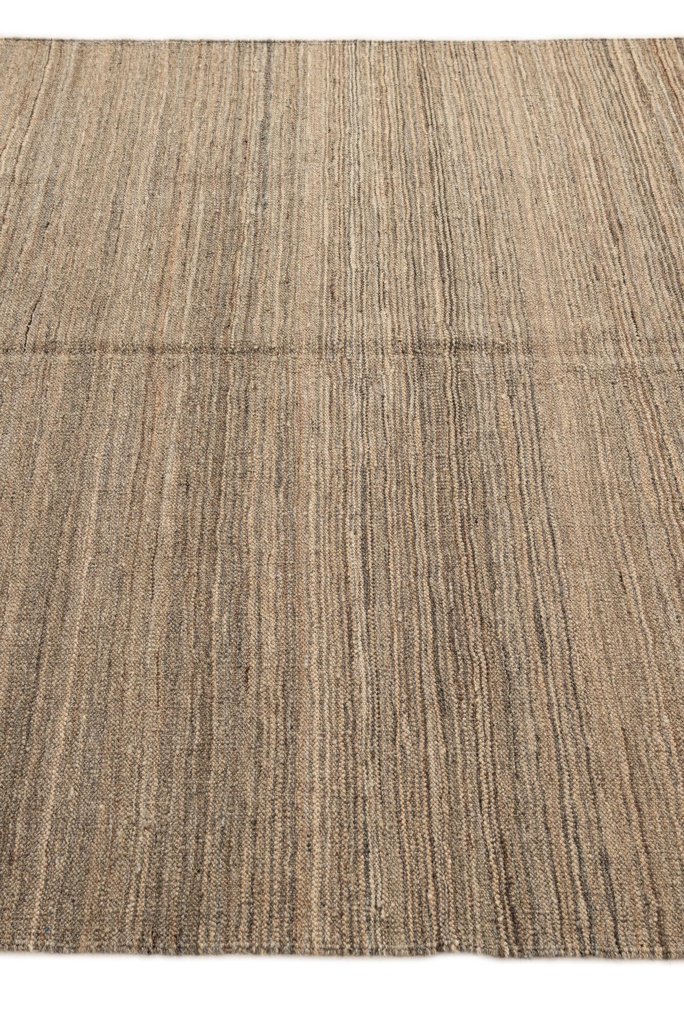 5' 2 x 6' 7 Hand Woven Kilim Modern Wool Rug