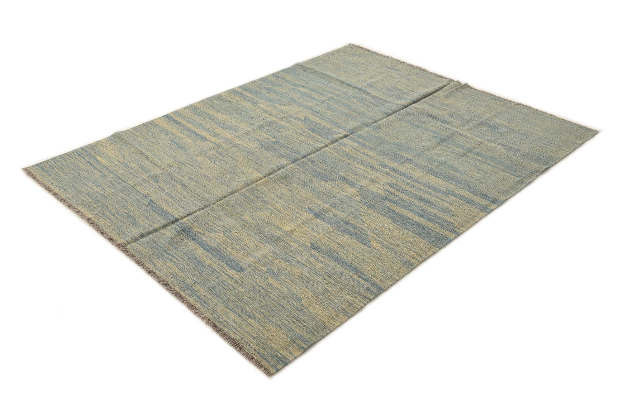 4' 10 x 6' 7 Hand Woven Kilim Modern Wool Rug