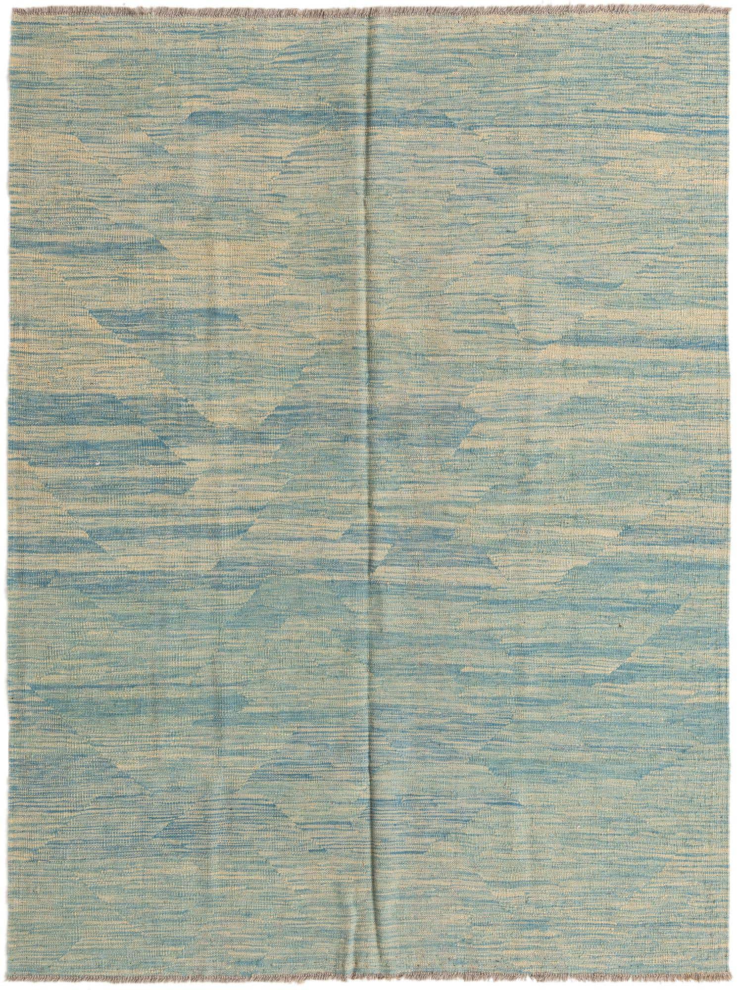 4' 10 x 6' 7 Hand Woven Kilim Modern Wool Rug